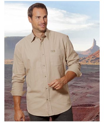 Flanellhemdmen BEIGE - Größe M - Atlas For Men