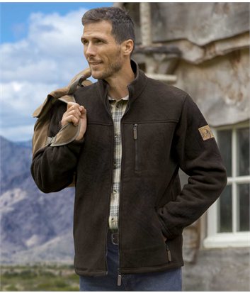 Fleecejacke mit Teddyfuttermen SCHWARZ - Größe M - Atlas For Men