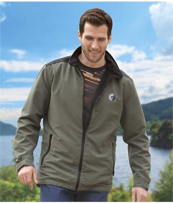 Khakifarbener Windbreaker aus Microfasermen KHAKI - Größe M - Atlas For Men