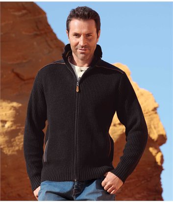 Strickjackemen SCHWARZ - Größe M - Atlas For Men